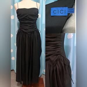Cici bustle black midi maxi dress.- 8